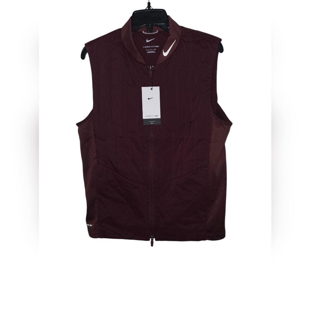 NIKE THERMA-FIT VAPOR ADV FULL ZIP GOLF VEST BURGUNDY MEN'S SIZE S DR9708-652